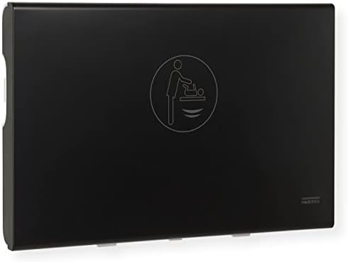 Saniflow BabyMedi commercial changing station side view showing the slim profile design when closed flush against the wall surface