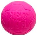 Durable non toxic dough filled fidget balls being stretched gently to demonstrate material flexibility