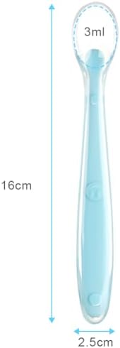 Vicloon infant feeding utensils close up on the shallow gum friendly soft tip
