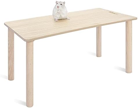 Niteangel Hamster Play Wooden Platform for Dwarf Syrian Hamsters Gerbils Mice Degus or Other Small Pets (Rectange - 7'' Height, Burlywood) - Image 2