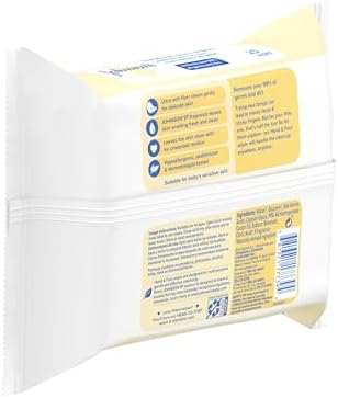 Johnson's Baby Disposable Hand & Face Cleansing Wipes, Pre-Moistened Wipes Gently Remove 99% of Germs & Dirt from Delicate Skin, Paraben-, Phthalate- & Alcohol-Free, Hypoallergenic, 25 Count - Image 8