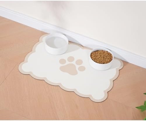 Ralxion Scalloped Dog Feeding Mat vegan leather texture closeup