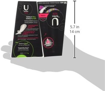 U by Kotex imported liners for thong underwear showing tapered design.