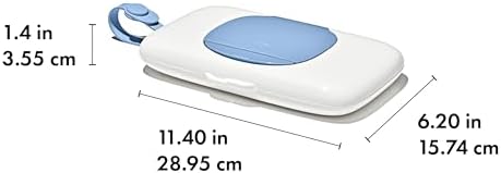 Lifestyle view of OXO Tot Dusk wipes dispenser inside a diaper bag