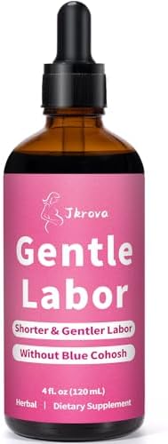 Jkrova Gentle Labor 4 fluid ounce herbal supplement label