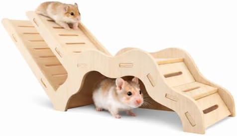 Large Size Syrian Hamster Explorer Set - Snap-Together Wooden Burrow with Panoramic Window,Natural Chew-Safe Design Decorative Landscaping Digging Peeping Hide Underground Fun for Cage Enrichment - Image 2