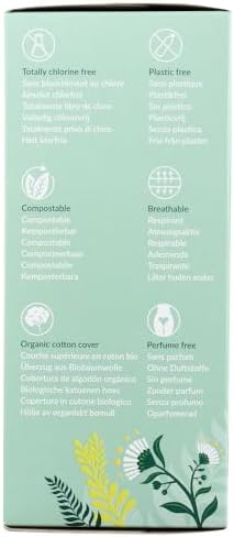 Natracare biodegradable thong liners with organic cotton cover benefits list.