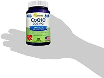 Authentic imported aSquared Nutrition CoQ10 200 capsules health supplement standing upright