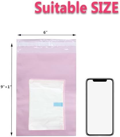 Pack of 100 pink self-sealing bags for hygienic waste disposal