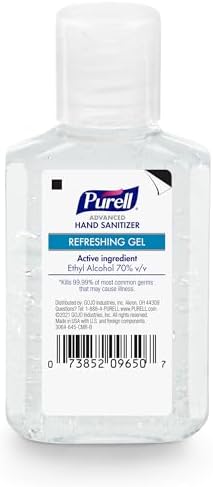 Purell Advanced Hand Sanitizer Refreshing Gel, Clean Scent, 2 fl oz Travel Size Flip Cap Bottle (Pack of 6) – 3155-04-EC - Image 2