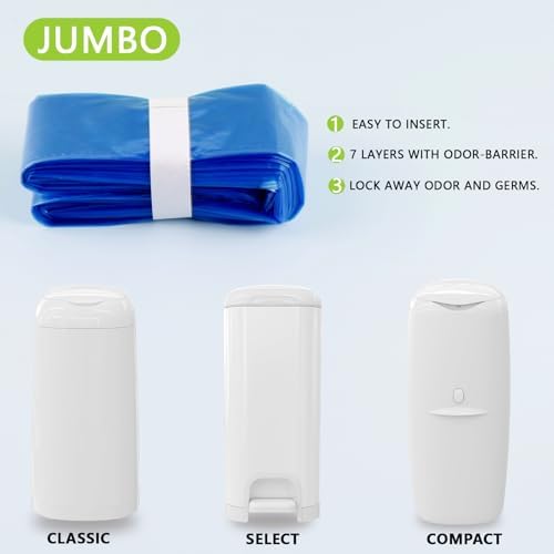 Six pack bundle of compatible diaper pail refills