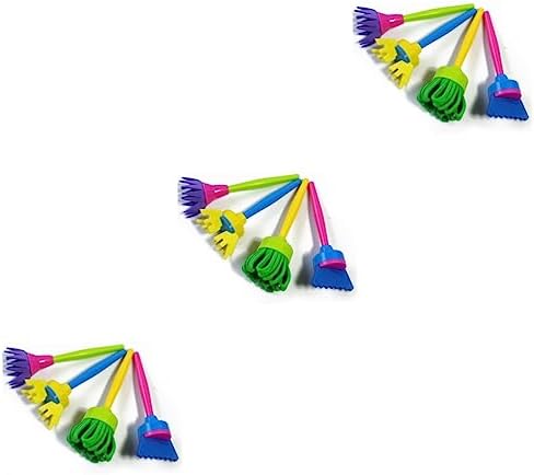 NUOBESTY child friendly sponge brushes showcasing the washable texture of the durable foam material.