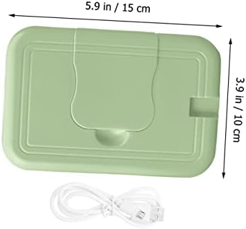 Side view of portable baby wet tissue heater with USB cable