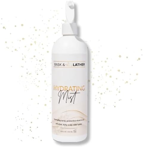 Bask And Lather Hydrating Hair Mist 16 Fluid Ounce bottle front view