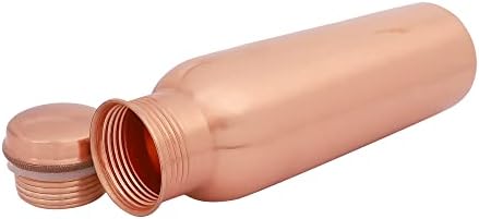Side profile of smooth polished pure copper water bottle
