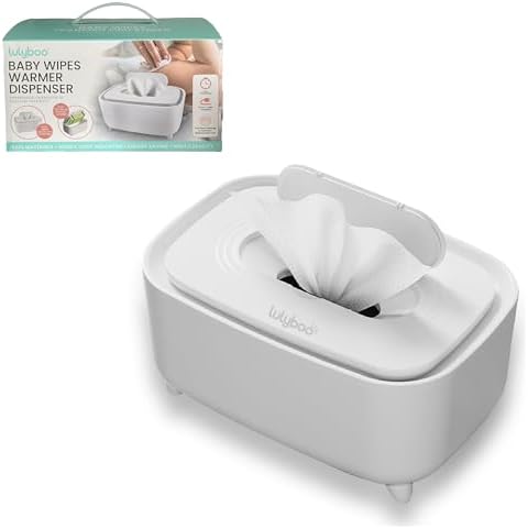 Lulyboo baby wipe warmer with lid open showing refill design