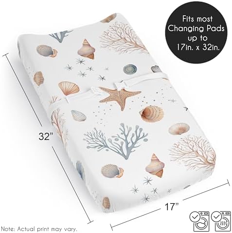 Soft microfiber texture of Sweet Jojo Designs nautical diaper changing cover