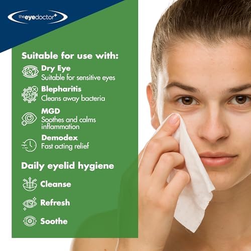 Individually wrapped biodegradable tea tree eye wipes for blepharitis