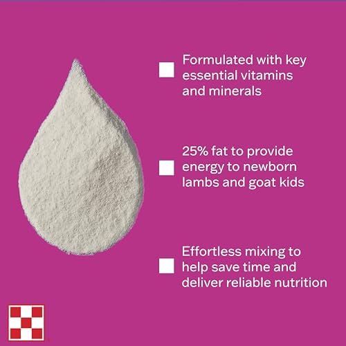 Nutritional support powder formula by Purina Animal Nutrition for newborn lamb health and immunity.