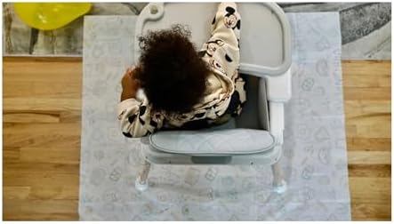 Urban Pears eco friendly baby floor mat catching food spills during baby led weaning.