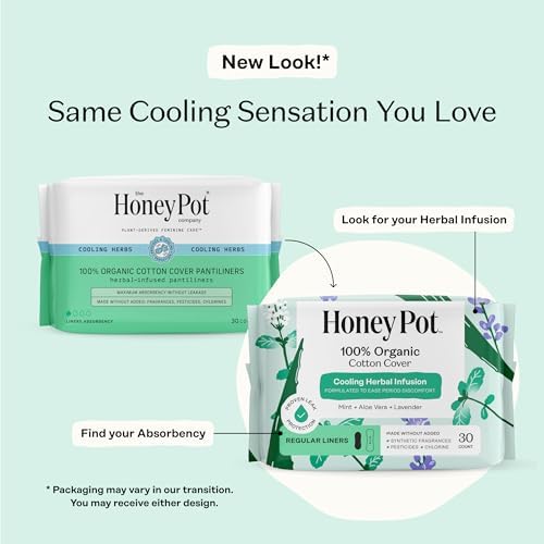 Organic cotton herbal infused liners for women cooling effect