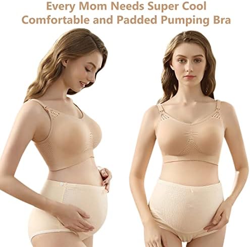 4How nursing bra showing hands-free pumping flange access