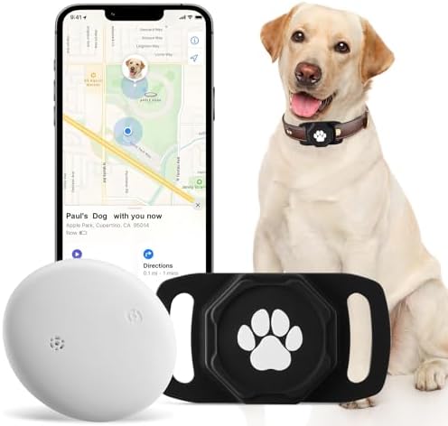 Side view of the Android compatible Bluetooth pet locator showcasing its slim and lightweight profile.