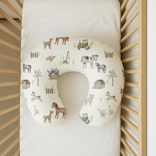 Two stretchy nursing pillow slipcovers folded