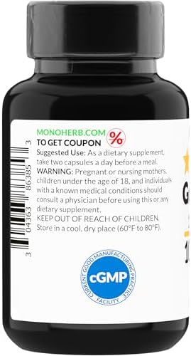 Authentic USA sourced MONOHERB adaptogen supplement for memory and circulation health.