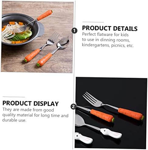 Kakowely Milisten orange child cutlery set highlighting the ergonomic handle design for secure grip