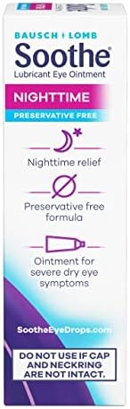 Instructions and dosage information on the back of Bausch and Lomb Soothe eye ointment packaging.