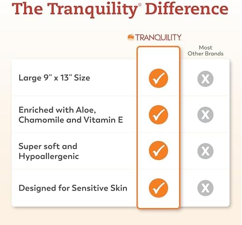Tranquility adult size wipes 56 count bag packaging