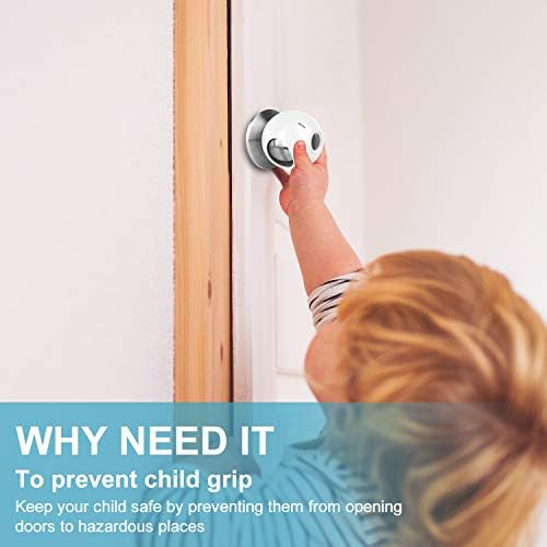 Grenfu baby proofing door knob lock installed on round handle
