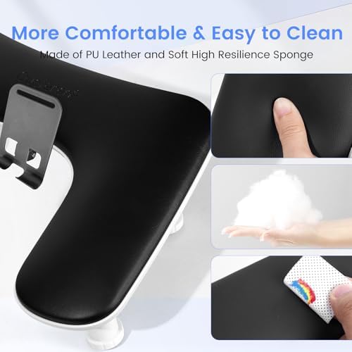 Bottom view of nail arm rest displaying non-slip silicone pads