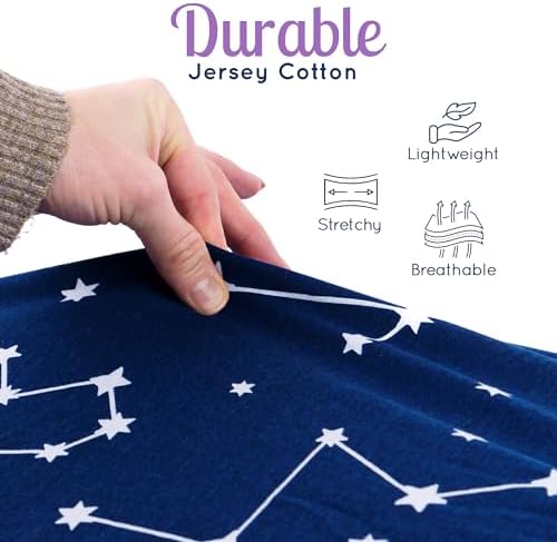 Grow Wild elasticized changing pad cover showing secure fit on a contoured pad.