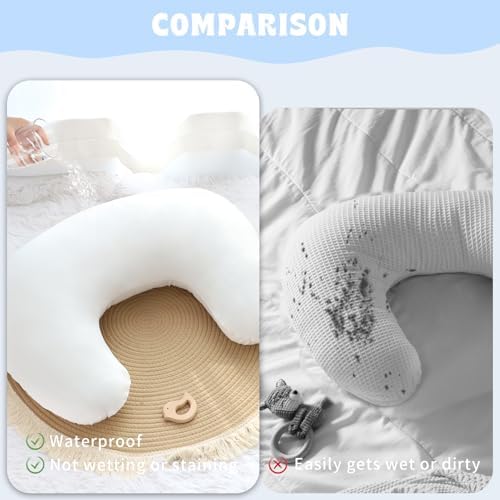 Side profile of Hooyax waterproof slipcover for baby pillows
