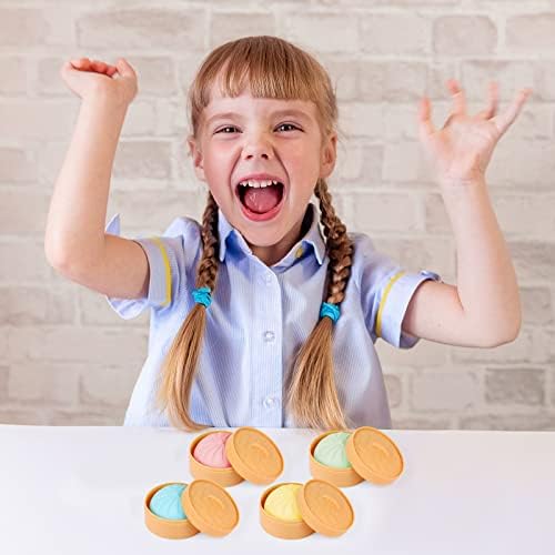 MEIEST brand four piece novelty gift pack containing colorful sensory squeeze dough balls and realistic mini steamers