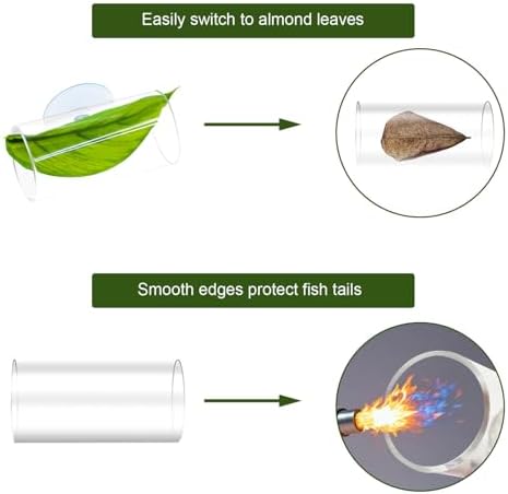 Complete 5 piece fish toy kit packaging with leaf hammocks and viewing tube