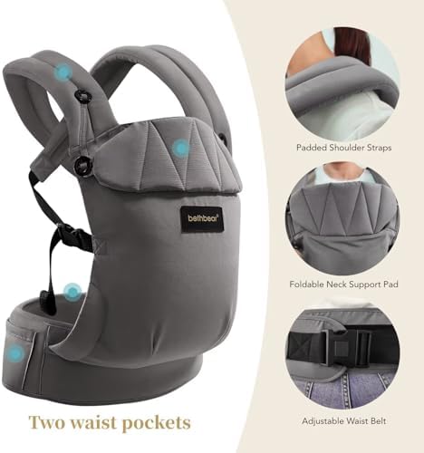 BethBear baby carrier showing neck support pad for newborns