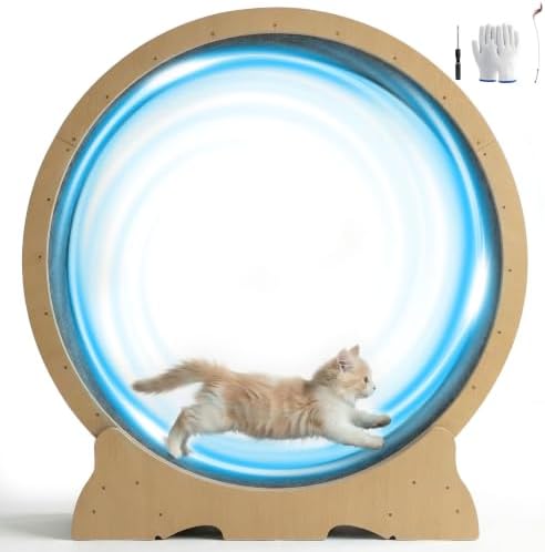 POLAHAKU indoor cat running wheel showing the updated enhanced stable base