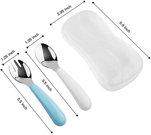 Kirecoo baby silverware set with travel carrying cases