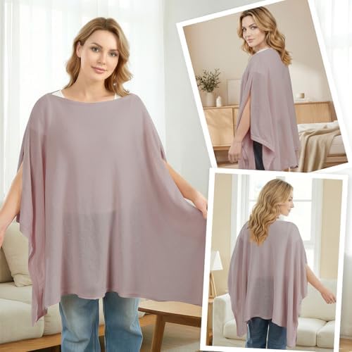 BeBeJoJo 360-degree privacy nursing cover worn as a stylish poncho