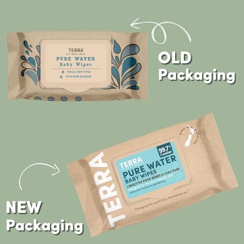 Terra baby wipes packaging showing 100 percent biodegradable bamboo material