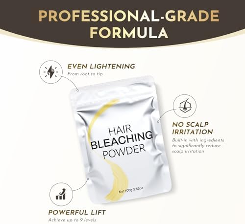 YOURTONE premium hair lightening dust free blue powder being poured for highlight preparation
