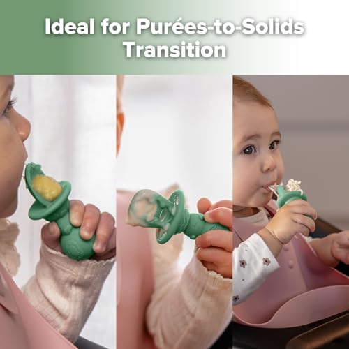 Haakaa silicone feeding utensils highlighting the durable food-grade material structure.