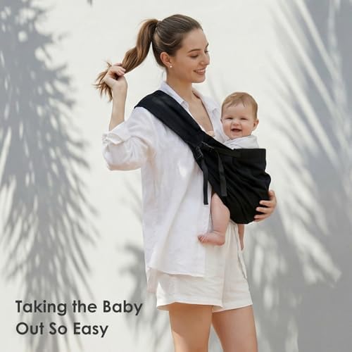 MISSWISDOM adjustable sling carrier worn by dad demonstrating unisex fit