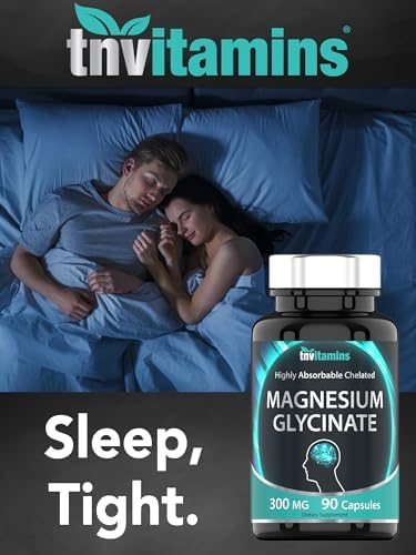 TNVitamins high absorption magnesium glycinate bottle displayed neatly on a clean lifestyle background.