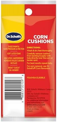 Full set of nine Dr. Scholl's regular size corn cushions out of the box ready for application.