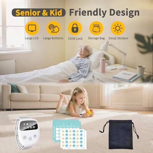 Lultrloyra white portable potty training watch highlighting the USB charging port and compact design
