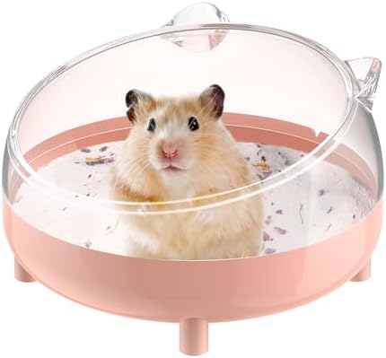 Pawfly Hamster Sand Bath Container, Hamster Sand Bath Box, Hamster Bathtub, Hamster Bathroom, Hamster Toilet, Plastic Dust Bath for Dwarf Hamsters, Syrian Hamsters, Mice, Gerbils & Small Animal, Pink - Image 2
